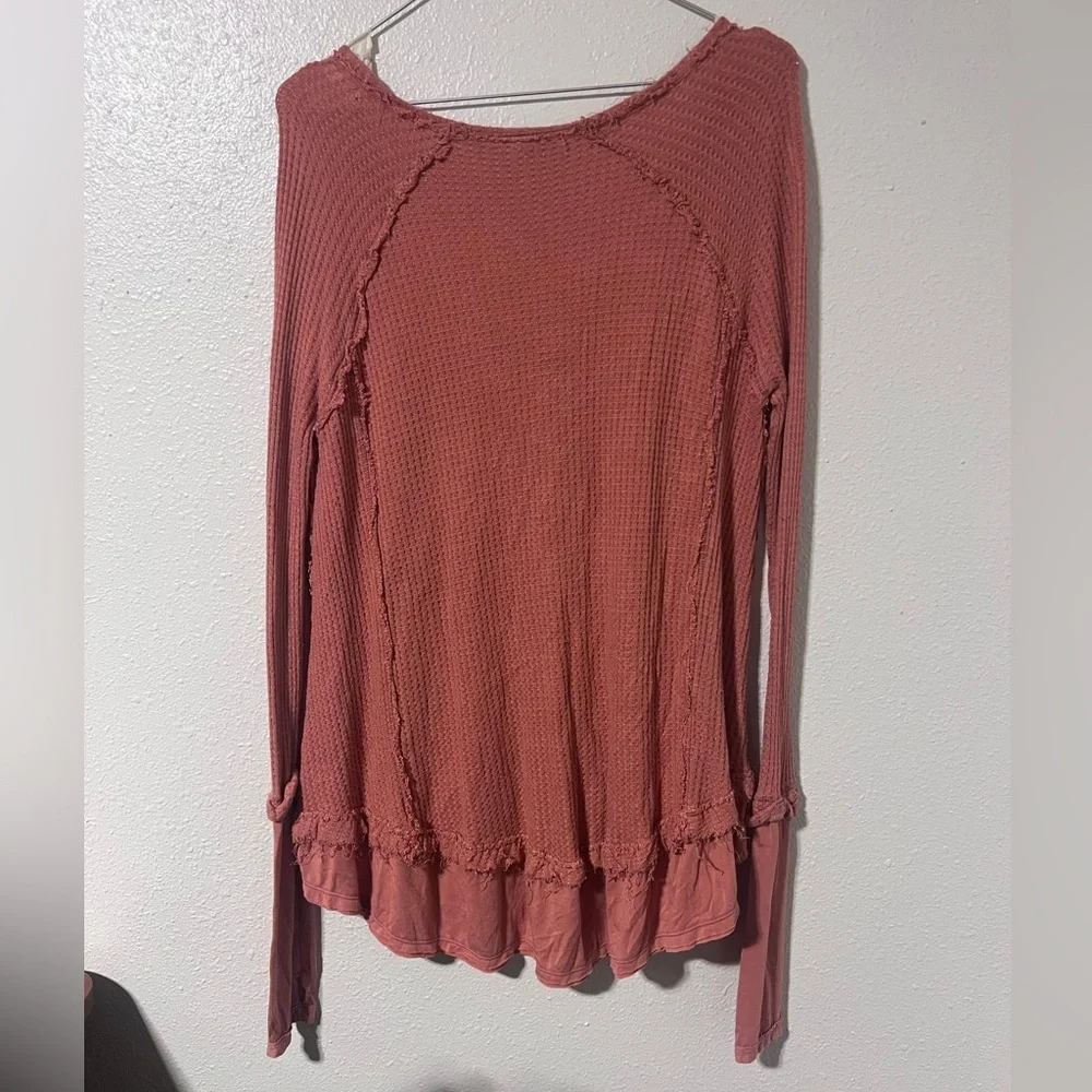 We The Free Rust V-Neck Long Sleeve Blouse - Picture 3 of 3